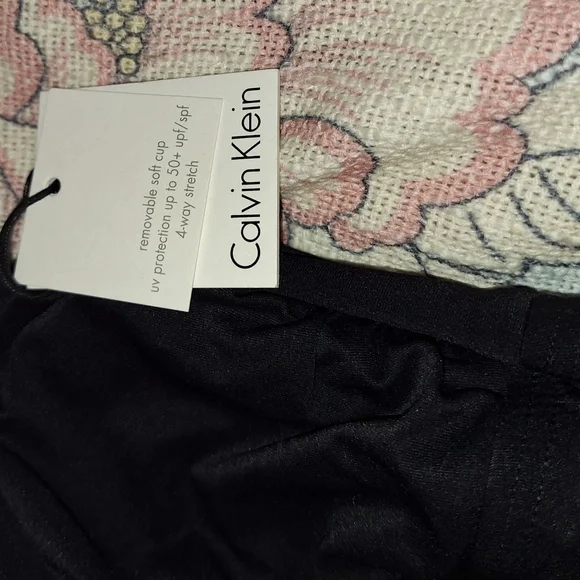Calvin Klein One piece women's bathing suit high cut leg size 10 black NWT - Picture 3 of 7